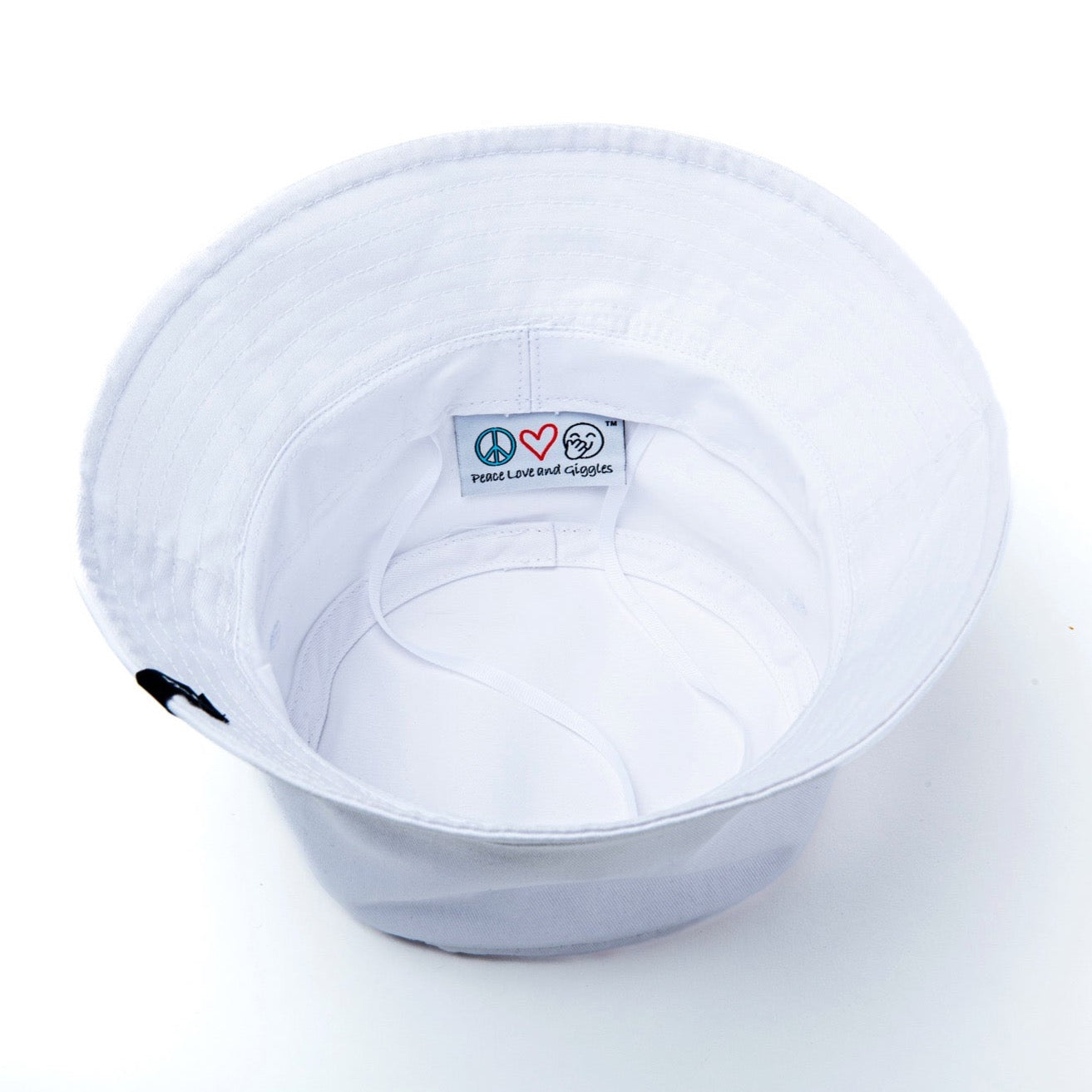 Men's White Bucket Hat | Peace Love And Giggles