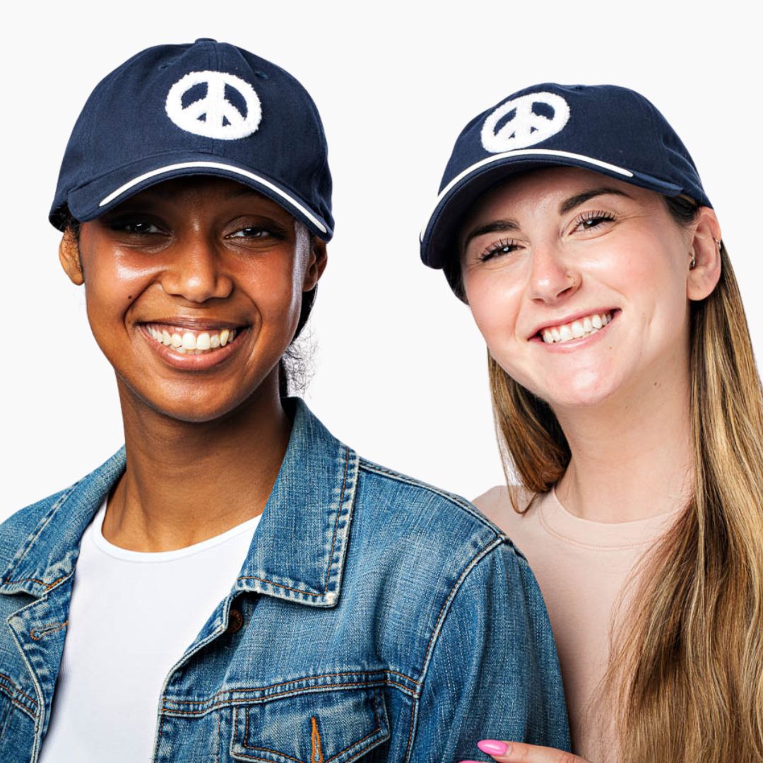 PEACE Baseball Hat, Navy