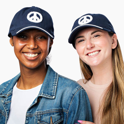 PEACE Baseball Hat, Navy